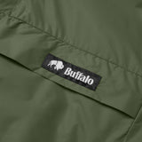 buffalo logo on systems olive green mountain shirt