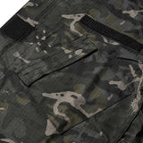 chest pocket on black btp kombat tactical acu assault shirt