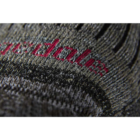 close up of fabric of bridgedale mens hike midweight merino comfort boot sock grey