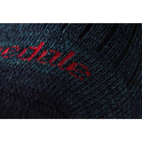 close up of fabric of bridgedale mens hike midweight merino comfort boot sock navy