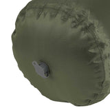 close up of valve on highlander puff sack inflation 20l olive drybag