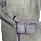 closeup of olive snugpak fleece liner