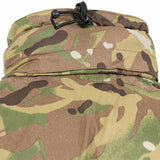 concealed hood drawcord on camouflage highlander halo tactical smock jacket