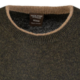 contrast neck jack pyke ashcombe crewknit pullover lambswool dark olive