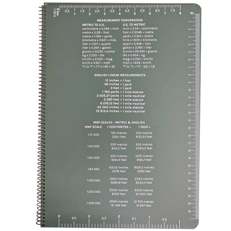 conversion chart of modestone a4 side spiral green