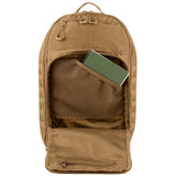 coyote tan highlander 45l harrier full clamshell pack with inner pocket and sleeve