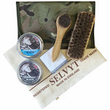 deluxe military black boot polishing kit camo pouch