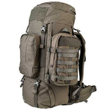detachable side pocket pouches on the 70l ranger green highlander pinnacle rucksack 