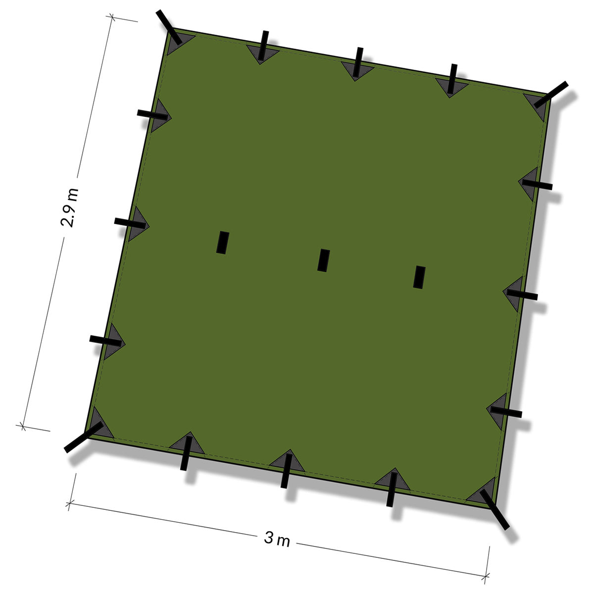 DD Hammocks Superlight Tarp Olive Green - 3m x 2.9m | Military Kit