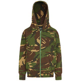 dpm camo kids kombat hoodie with hood up