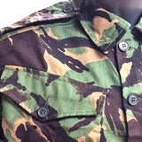 epaulettes and pocket on surplus tropical jungle combat shirt dpm camo