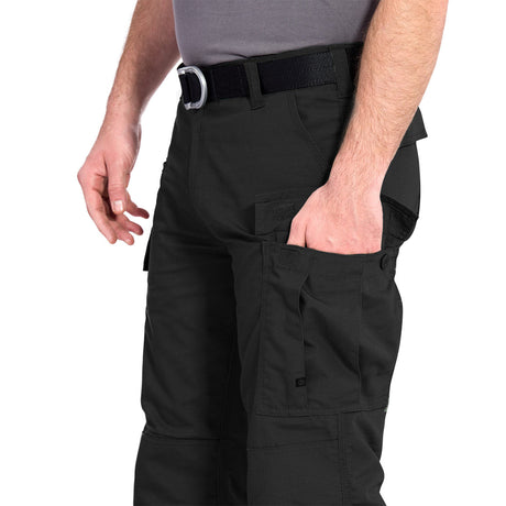 expandable cargo pockets on pentagon bdu 2.0 black trousers