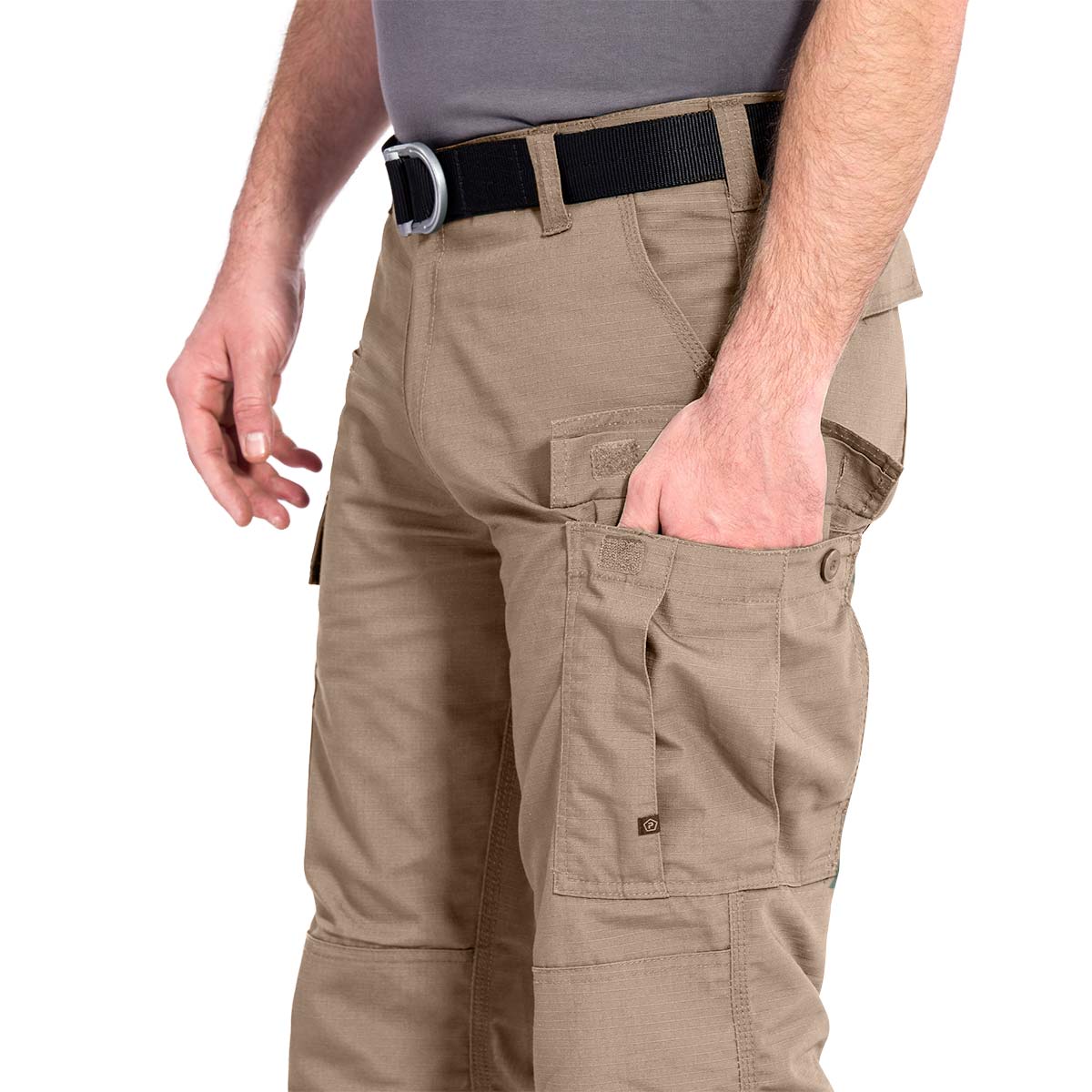 expandable cargo pockets on pentagon bdu 2.0 khaki trousers