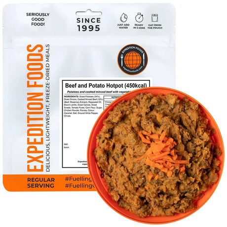expedition foods beef and potato hotpot freeze dried meal