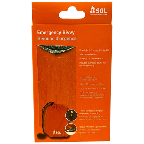 features of survive outdoors orange emergency bivvy