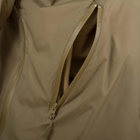 fleece lined hand pockets of olive green halo tactical smock of highlander