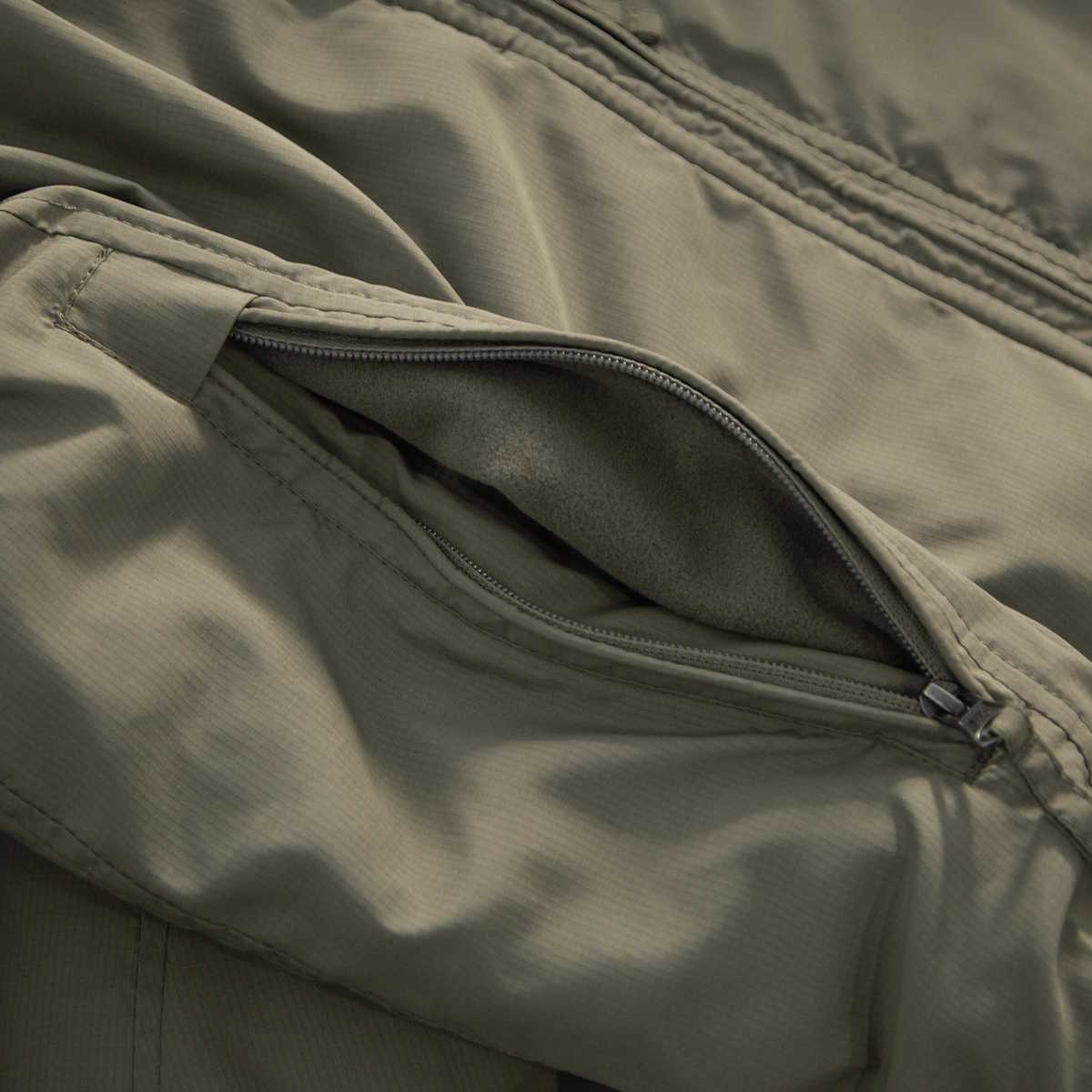 fleece lined pockets on carinthia lig 5.0 olive jacket