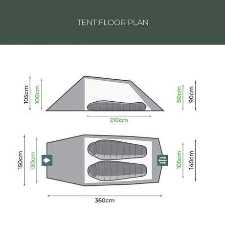 floor plan highlander respite 2 person tunnel tent