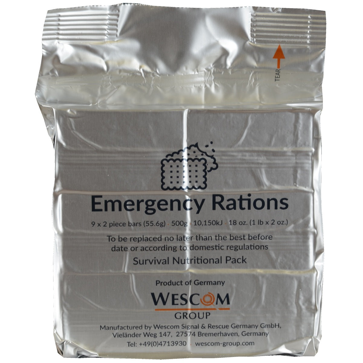 foil packaging of pains wessex emergency food ration