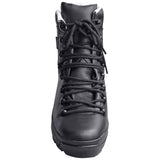 front lace up view of black mil tec german mountain boots