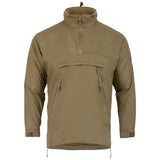 front of highlander halo tactical smock jacket olive hood down