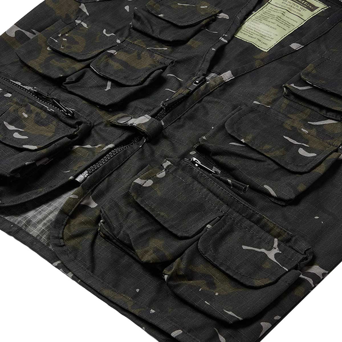 front pockets on kombat kids black btp camo tactical vest