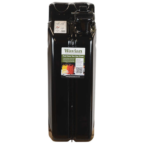 front view of black wavian nato 20 litre jerry can