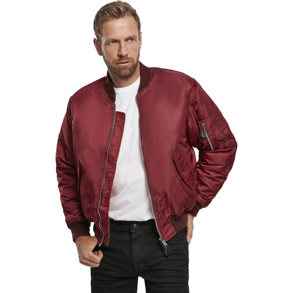 Brandit MA1 Bomber Flight Jacket Burgundy - Free Delivery