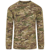 front view of btp camo kombat long sleeved tshirt