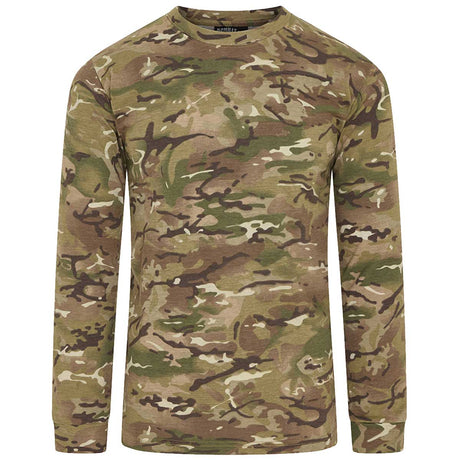 front view of btp camo kombat long sleeved tshirt