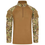 front view of btp camo kombat ubacs tactical fleece shirt