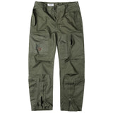 front view of green surplus raw vintage infantry cargo trousers