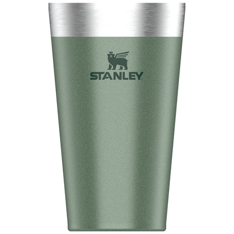 front view of hammertone green 470m stacking tumbler