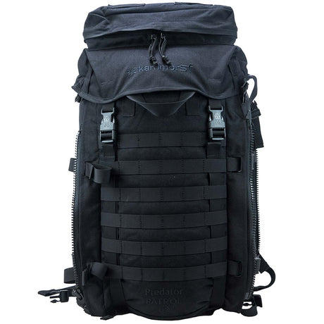 front view of karrimor sf black predator patrol pack 45 litre