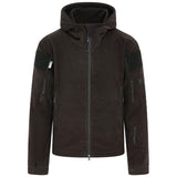 front view of kombat tactical recon black hoodie with full zip