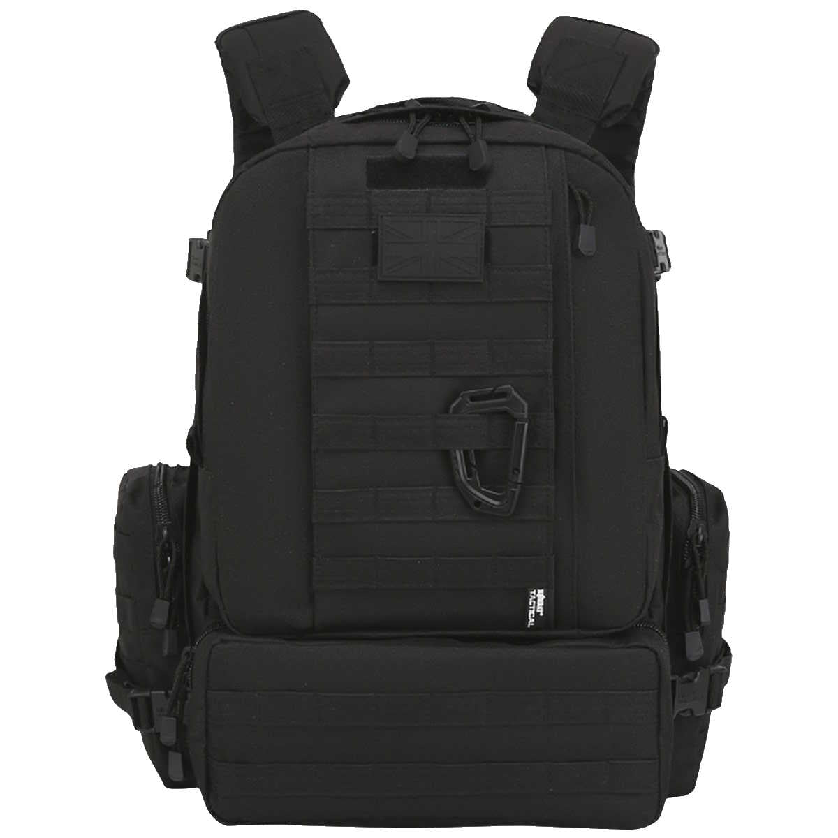 front view of kombat viking molle black patrol pack