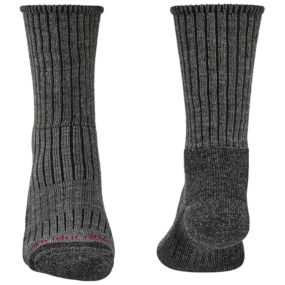 front-and-rear-view-of-bridgedale-men-s-hike-midweight-merino-comfort-boot-sock-charcoal