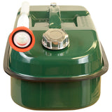 green 10l wavian hippo steel fuel can with screw cap and spout