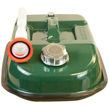 green 5l wavian hippo steel fuel can with screw cap and spout