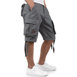 grey surplus airborne vintage shorts with cargo pockets