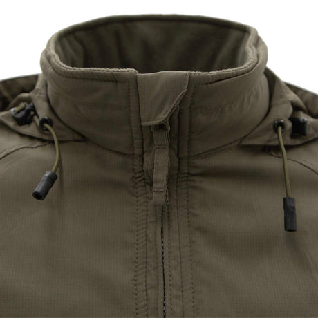 high collared olive green carinthia 5.0 lig jacket
