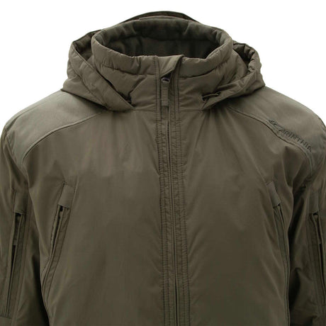 high collared olive green carinthia 5.0 mig jacket