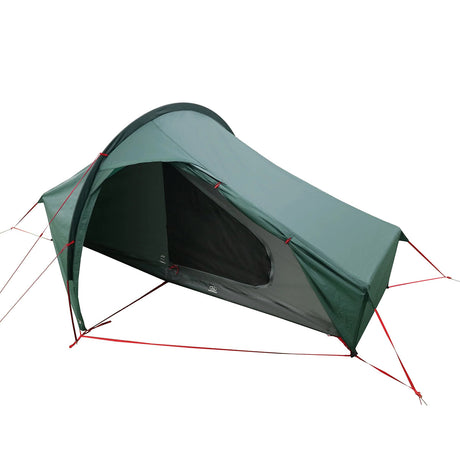 highlander 1 person tent pine green open