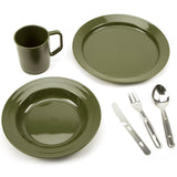 highlander camping cutlery set olive green