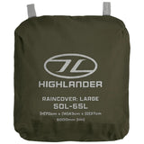 highlander ducks back raincover front pack ranger green large