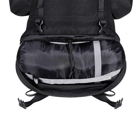 highlander forces elite pack 66l black lower open zip view