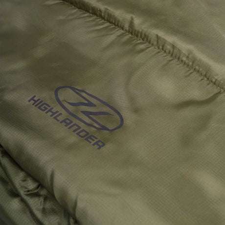 highlander logo on defender 450 ranger green sleeping bag