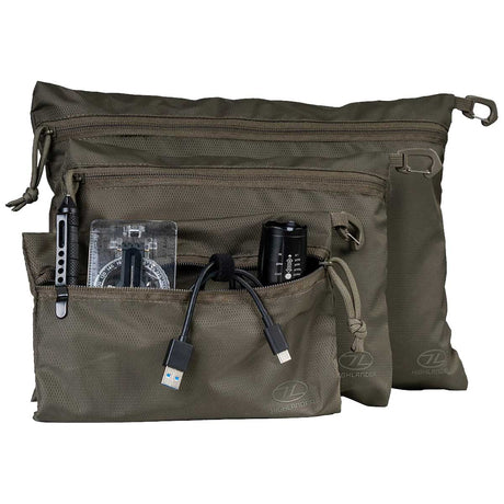 highlander neat freak bag set ranger green items inside