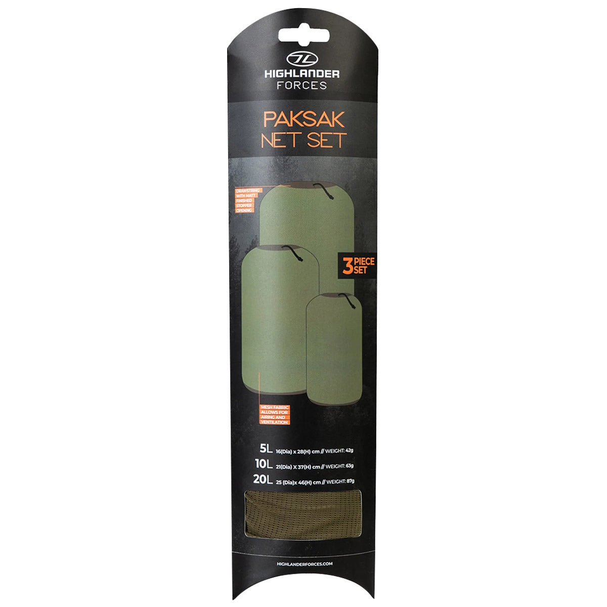 highlander paksak net set ranger green