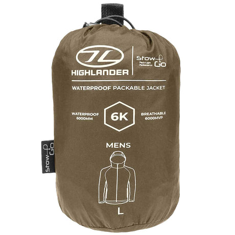 highlander ranger green stow go 2 jacket stuff sack